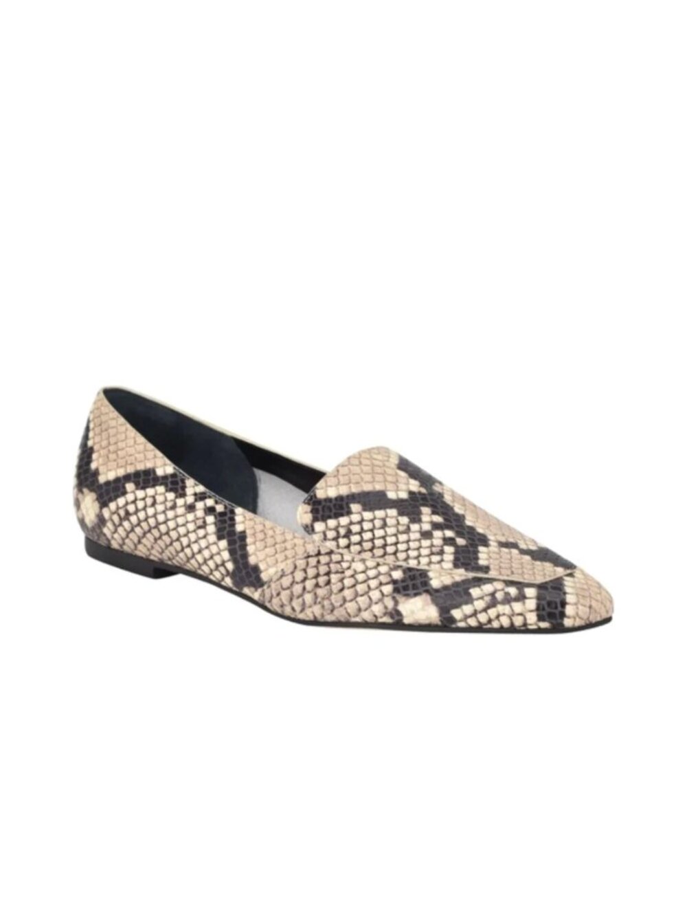 NEW MARC FISHER LTD Enaba Square Toe Loafer Snake Print SZ-7.5 Slip On